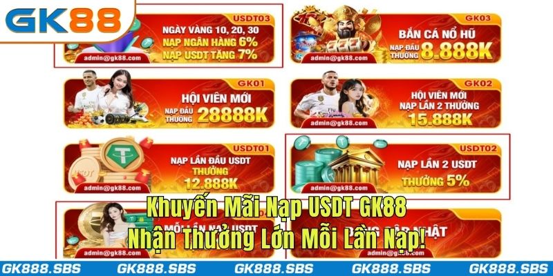Khuyến Mãi Nạp USDT GK88